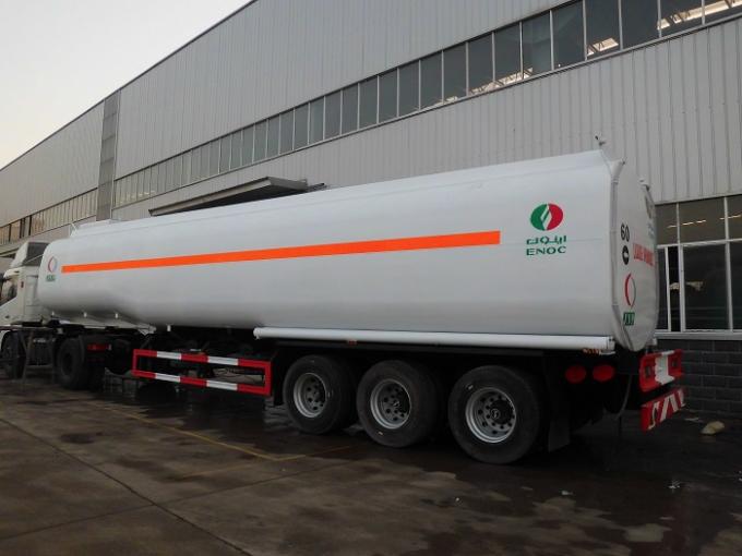 45000 Liters 3 Axle Fuel Delivery Truck Trailer , 45 Tons Fuel Tank