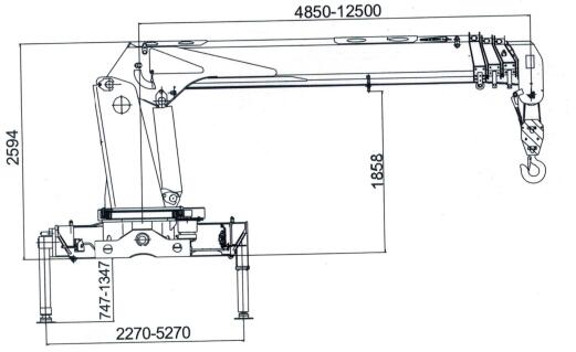 Dongfeng 6X4 Truck Mounted Telescopic Crane 12 Ton XCMG Telescoping Boom Crane
