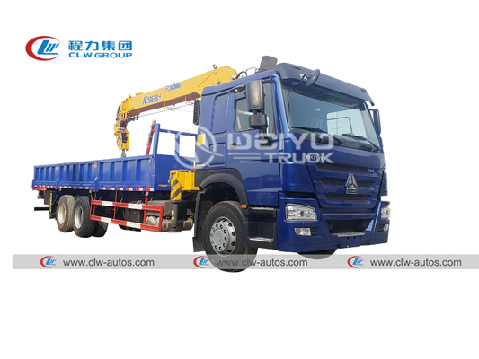 HOWO Truck Mounted Telescopic Boom Crane 336HP 6X4 10 Wheeler 10T 360 Deg Rotation