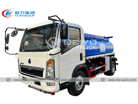 5cbm 5000L HOWO Fuel Tanker Truck Mobile Diesel Tanker With Flowmeter