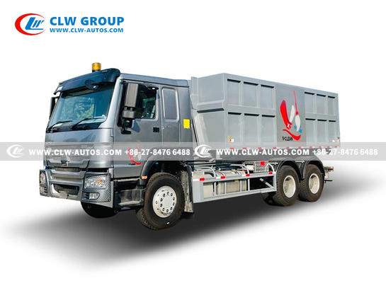 SINOTRUK 336HP Right Hand Driving Garbage Truck With Multi Roll Off Open Garbage Box
