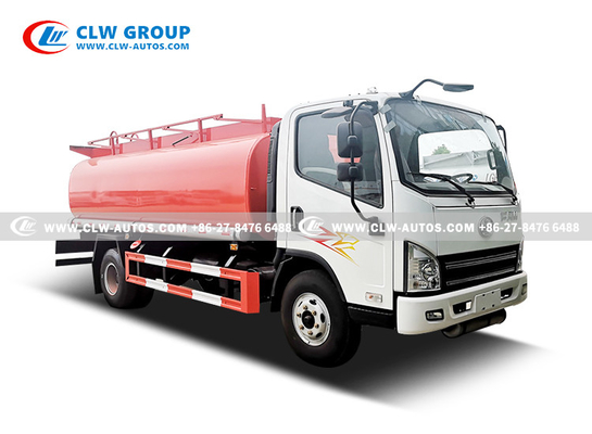 8 Ton FAW Refueling Truck Oil Delivery Tanker Sub-Silo Design With Unloading Oil Pipe