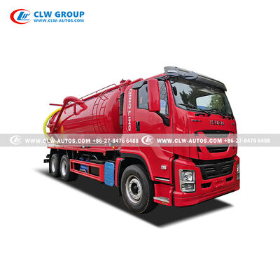 Isuzu FVZ 6x4 17m³ Combination Sewer Cleaner & Vacuum Truck with Water Ring Vacuum Pump and Crane Boom for Municipal Sanitation