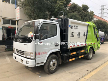 White And Green 6CBM Refuse Collection Truck , Waste Compactor Truck 102HP