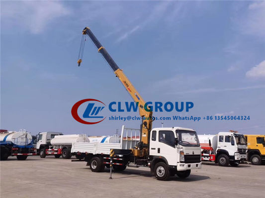 RHD Howo 3.2 Tons Straight Arm Truck Mounted Hydraulic Crane