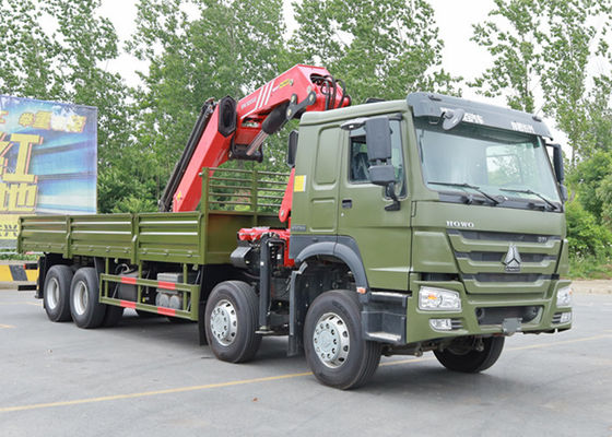 8X4 420HP 12 Wheels 40t 50t Sinotruk Howo Truck With SANY Hydraulic Crane