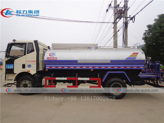 FAW 10CBM Water Bowser Truck With Q235 Carbon Steel Tank