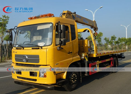 Dongfeng Tianjin 4x2 8T Flatbed Tow Truck With XCMG Crane