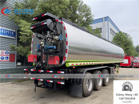 CCC 3 Axle 50000L Stainless Steel Tanker Semi Trailer For Asphalt Delivery