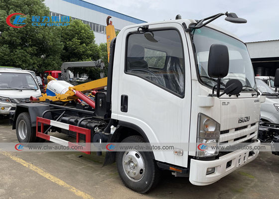 ISUZU 4x2 3 2 Ton Roll Off Hook Lift Garbage Truck With Detachable Hopper