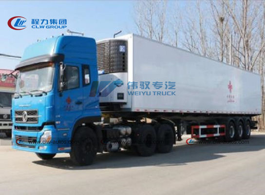 Dongfeng 6x4 Tractor With 40 - 50T Refrigerator Semi Trailer