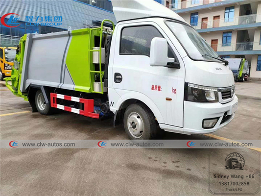 Dongfeng Tuyi 4x2 5000L 3T 4T Rear Loader Garbage Compactor Truck