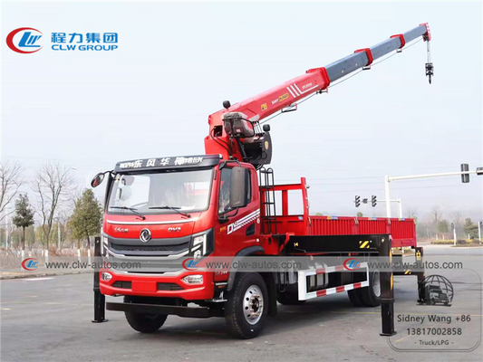 Dongfeng 5T 6.3T 8T Truck Mounted Crane With Straight 4 Stage Telescopic Arm