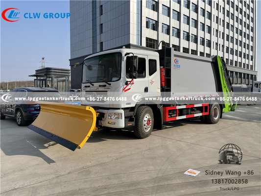 Dongfeng 12000 Liters Garbage Compactor Truck With Snow Shovel