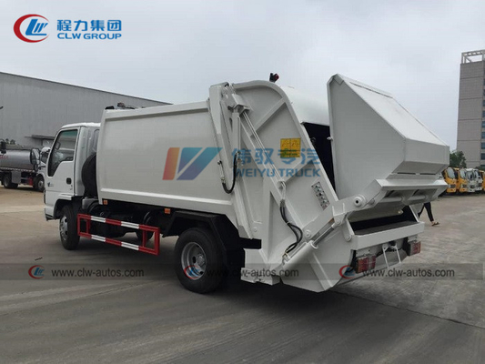 Mini 5m3 Isuzu White 130HP Rear Loader Compactor Garbage Truck