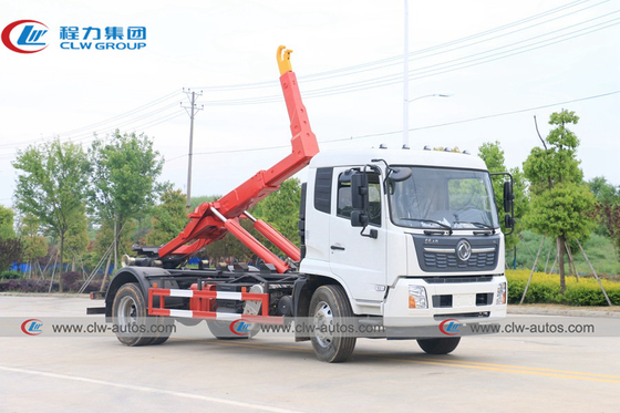 Dongfeng 6 Wheels Hook Lift Truck Detachable Garbage Truck 12cbm/12m3 4*2