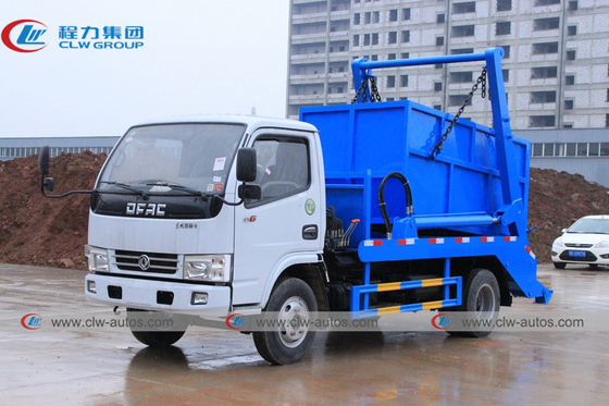 Dongfeng Self Loading Swing Arm Garbage Truck 4x2 4cbm With Hanging Chain