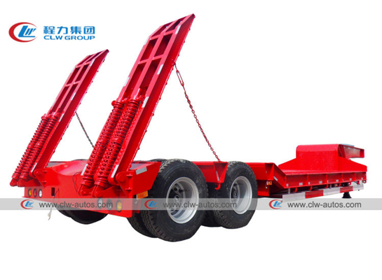 2 Axle Lowbed Lowboy Semi Trailer 40 Tons 45 Tons For Construction Machine