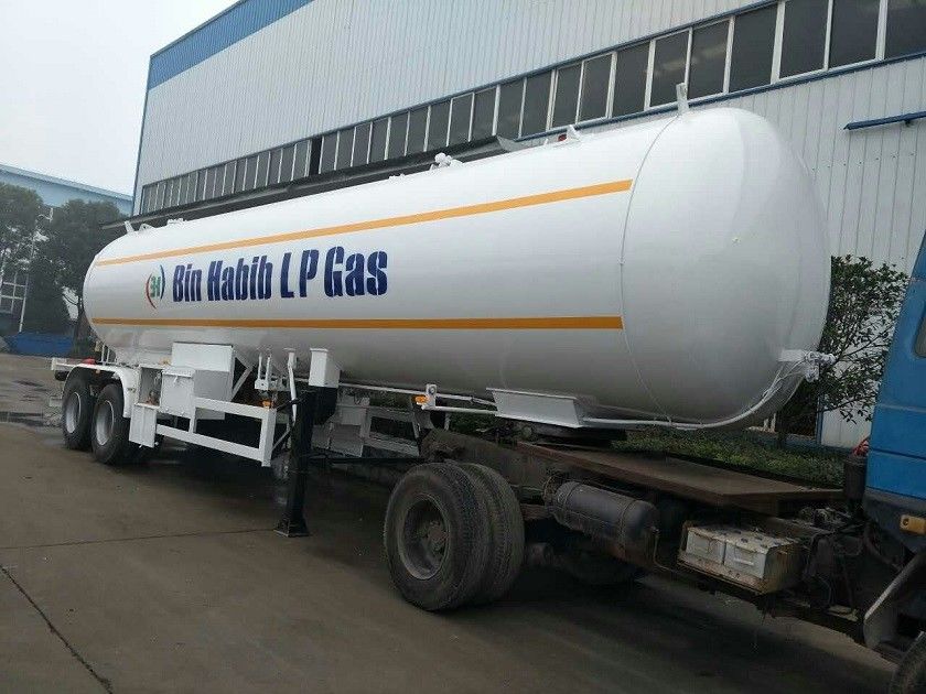 18MT Fuel Road Tankers , 2 Axle 40.5 Cbm Lpg Tanker Trailer High Capacity