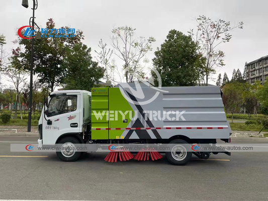 Dongfeng Stainless Steel Four Brushes Street Sweeper Truck 6cbm For Cleaning Dirt