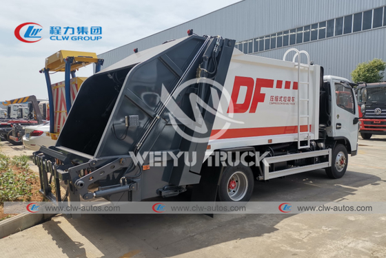 Dongfeng Waste Disposal 6cbm Garbage Compactor Truck ISO/CCC Q235 Carbon Steel Anti-Corrosive Sanitation Garbage Deliver