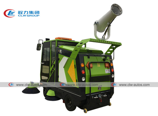 Electric Community Road Sweeper Vehicle 4 Wheels 5 Brushes With Fog Cannon