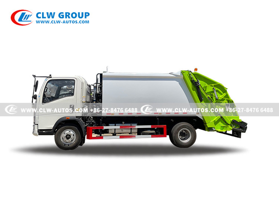 8 CBM HOWO Cummins Diesel Engine Waste Compactor Truck Self Loading & Unloading