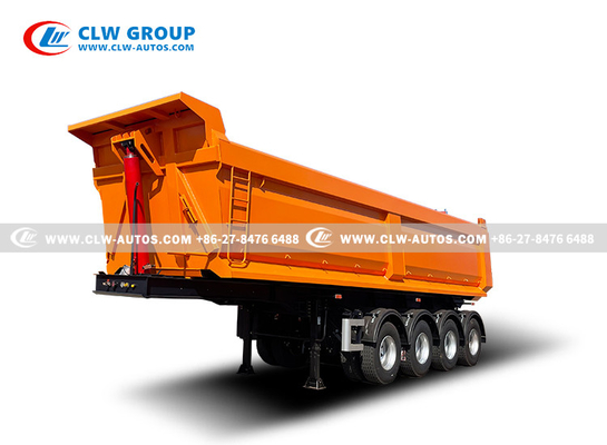 4 Axle U Shape Side Lifting Rear Tipping Trailer Dump Semi Trailer 30CBM 40ton 50 Ton