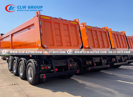 4 Axle U Shape Side Lifting Rear Tipping Trailer Dump Semi Trailer 30CBM 40ton 50 Ton