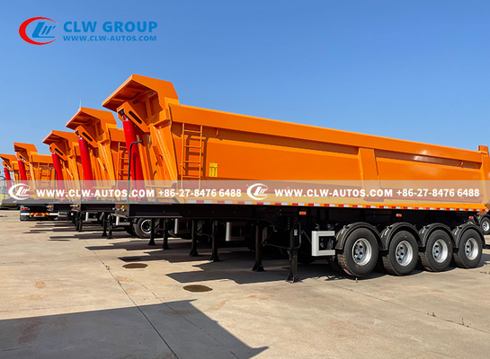 4 Axle U Shape Side Lifting Rear Tipping Trailer Dump Semi Trailer 30CBM 40ton 50 Ton