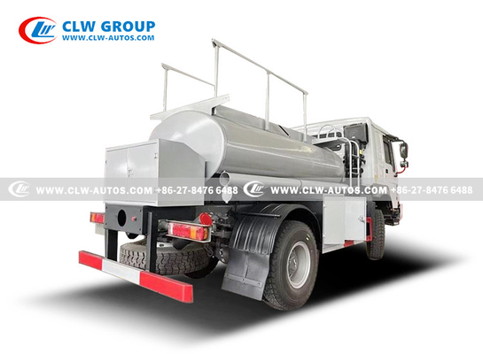 HOWO 4x4 5Cbm Fuel Delivery Truck Mobile Fuel Tanker Off Road Aircraft Oil Transport