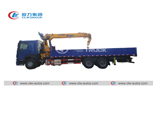 HOWO Truck Mounted Telescopic Boom Crane 336HP 6X4 10 Wheeler 10T 360 Deg Rotation