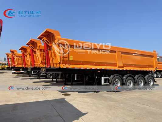 Jost 4 Axle Rear Tipping Dump Truck Trailer 50t 60tons Mine Sand Stone Gravel Loading