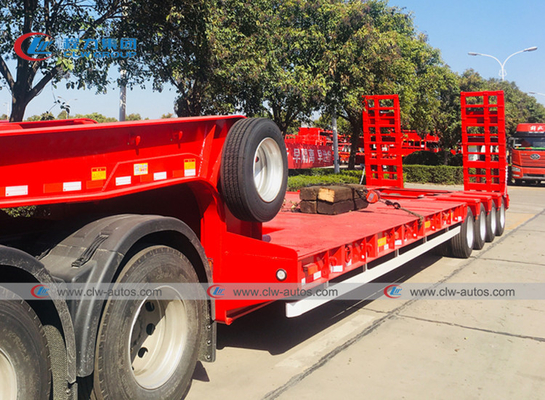 4 Lines 8 Axles Gooseneck Hydraulic Extendable Low Bed Semi Trailer 150 Tons 160T