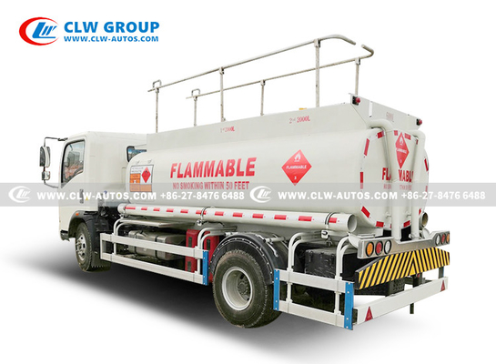 HOWO 6 CBM Fuel Tank Truck Q235 Carbon Steel With Oil Refilling Dispenser Truck