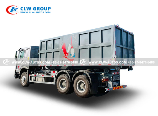 SINOTRUK 336HP Right Hand Driving Garbage Truck With Multi Roll Off Open Garbage Box