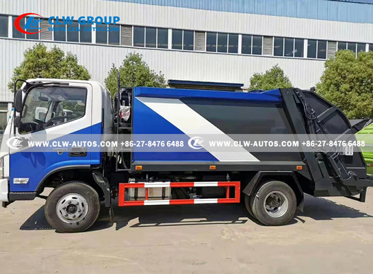 8CBM Foton Compressed Garbage Truck Dirt Debris Collection Truck