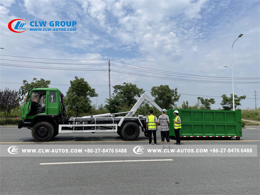 Dongfeng 153 Hydraulic Hook Lift Garbage Truck With 10m3 12m3 Container 