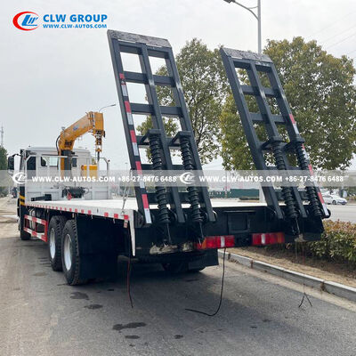 Sinotruk HOWO NX 6x4 Flatbed Truck with 5-Ton XCMG Straight Boom Crane, 380HP Diesel Engine, and 5,300mm × 2,300mm Flatbed Deck