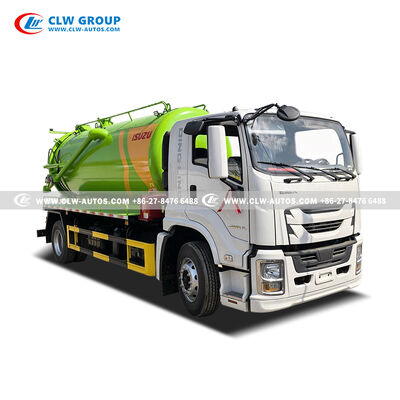 12 Cubic Meters Carbon Steel Tank Vacuum Sewage Suction Truck with High-efficiency Rotary Vane Vacuum Pump