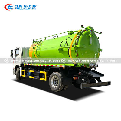 12 Cubic Meters Carbon Steel Tank Vacuum Sewage Suction Truck with High-efficiency Rotary Vane Vacuum Pump