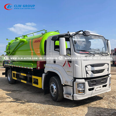 12 Cubic Meters Carbon Steel Tank Vacuum Sewage Suction Truck with High-efficiency Rotary Vane Vacuum Pump