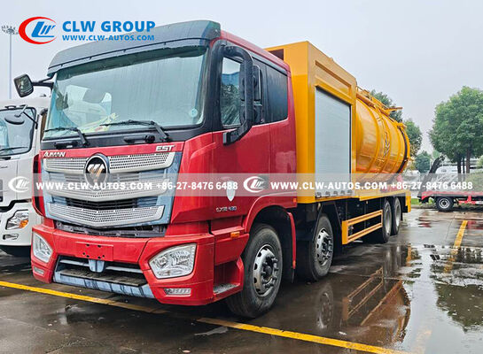 FOTON 8x4 Heavy-Duty Combination Sewer Cleaning & Vacuum Truck with High-Pressure Jetting and High-Efficiency Vacuum System