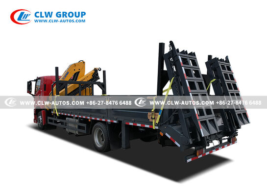 ISUZU FTR 4x2 Flatbed Truck with 6.3-Ton Knuckle Crane and 205HP Euro 6 Engine for 7,000mm Platform Transport