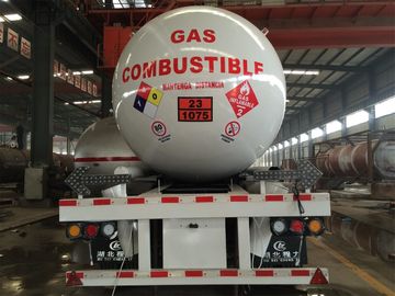 Semi Trailer LPG Gas Tanker Truck 14000Gal 54000 Liters In Hemispherical Dish End Tank