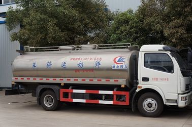 304 Stainless Steel Tanker Trailers , Dongfeng 8cbm Fresh Milk Delivery Tanker Truck