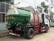 Cylinder Shape Container Garbage Truck , Diesel Engine Garbage Collection Truck