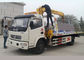 5 Meters Flatbed Wrecker Tow Truck With 3.2 Ton XCMG Crane Vehicle Lifting