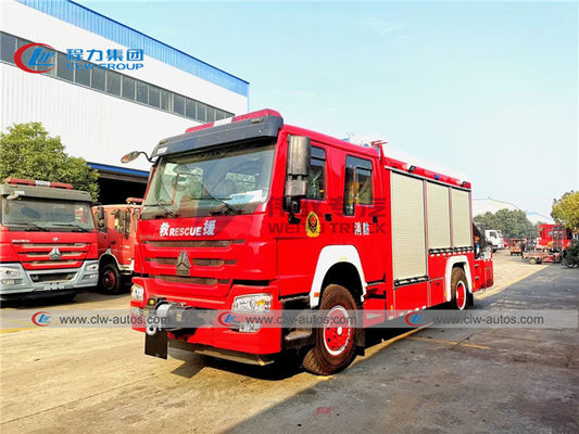 Howo 6 Wheel 290HP Firefighter Truck With 5T Knuckle Crane