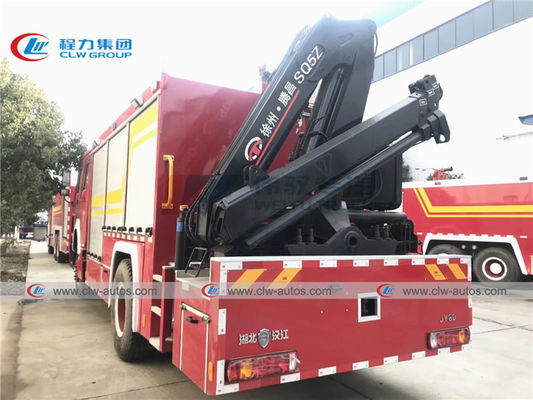 Howo 6 Wheel 290HP Firefighter Truck With 5T Knuckle Crane